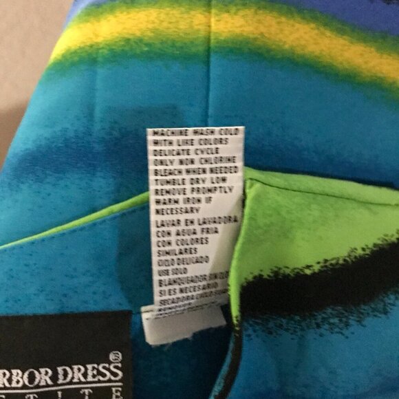 Sag Harbor Dress Petite bright colored stripes sheath with round collar Size 8P - Picture 9 of 12